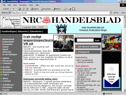 Page principale du site du NRC Handelsblad